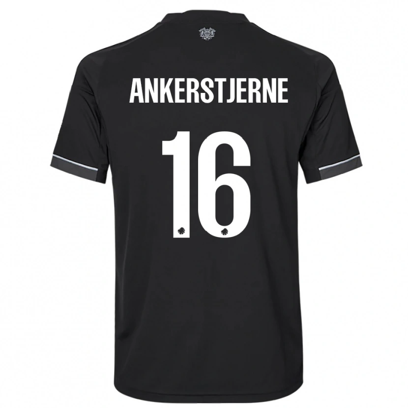 Danxen Hombre Camiseta Ida Ankerstjerne #16 Negro Blanco 2ª Equipación 2025/26 La Camisa