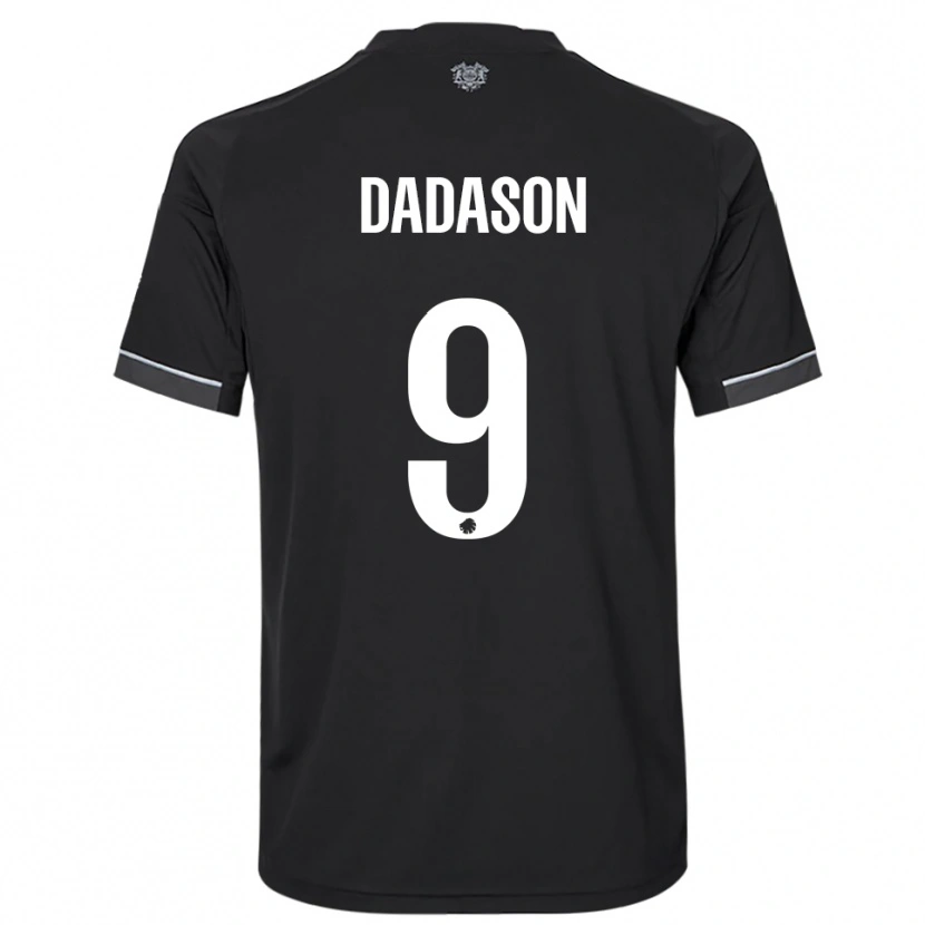 Danxen Hombre Camiseta Viktor Dadason #9 Negro Blanco 2ª Equipación 2025/26 La Camisa