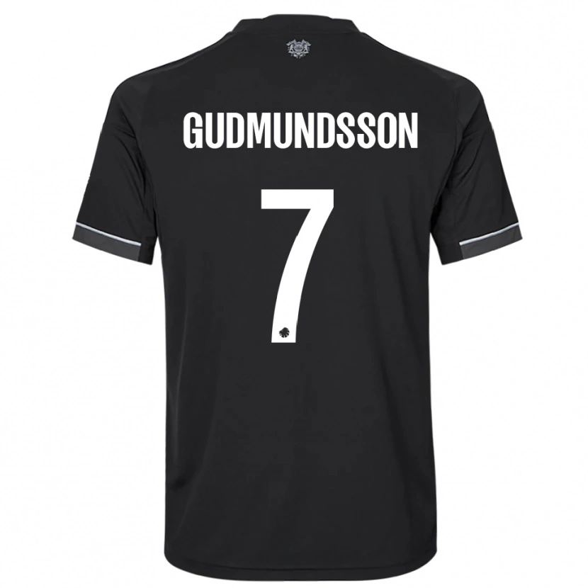 Danxen Hombre Camiseta Galdur Gudmundsson #7 Negro Blanco 2ª Equipación 2025/26 La Camisa