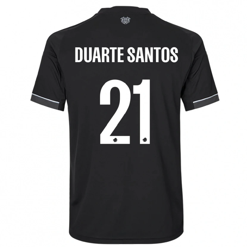Danxen Hombre Camiseta Gabriel Duarte Santos #21 Negro Blanco 2ª Equipación 2025/26 La Camisa