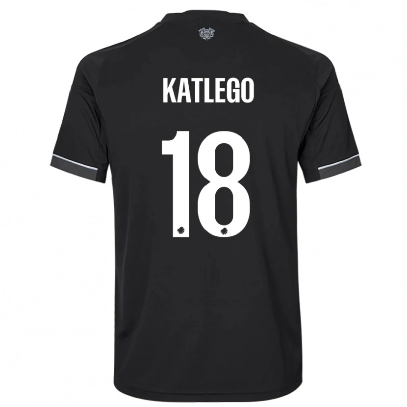 Danxen Hombre Camiseta David Katlego #18 Negro Blanco 2ª Equipación 2025/26 La Camisa