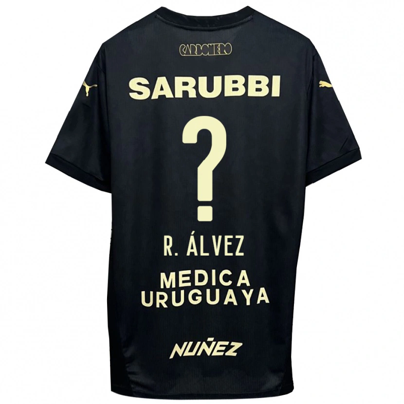 Danxen Hombre Camiseta Rodrigo Álvez #0 Negro Oro 2ª Equipación 2025/26 La Camisa