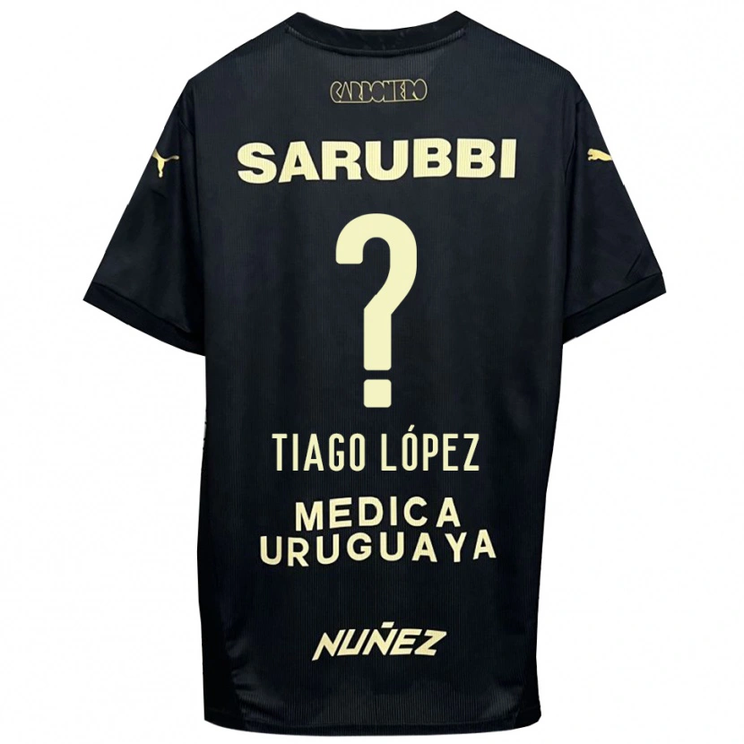 Danxen Hombre Camiseta Tiago López #0 Negro Oro 2ª Equipación 2025/26 La Camisa