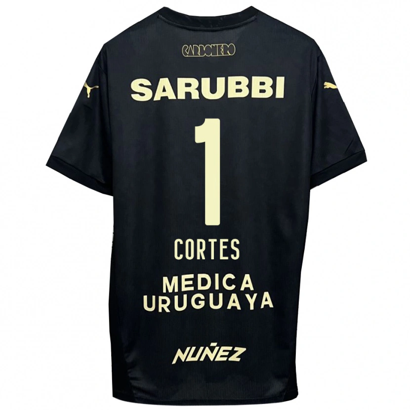 Danxen Hombre Camiseta Brayan Cortés #1 Negro Oro 2ª Equipación 2025/26 La Camisa