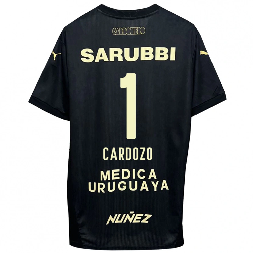 Danxen Hombre Camiseta Thiago Cardozo #1 Negro Oro 2ª Equipación 2025/26 La Camisa