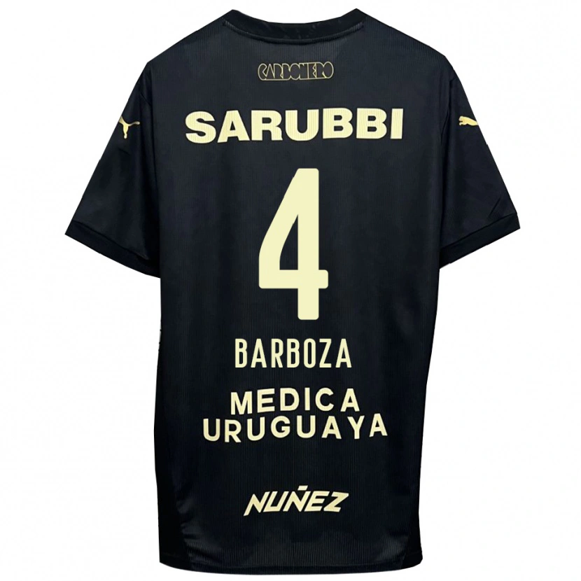 Danxen Hombre Camiseta Brian Barboza #4 Negro Oro 2ª Equipación 2025/26 La Camisa