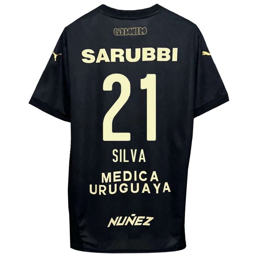Danxen Hombre Camiseta Gastón Silva #21 Negro Oro 2ª Equipación 2025/26 La Camisa