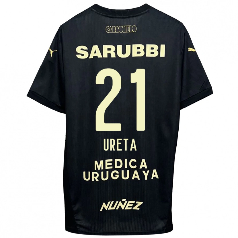 Danxen Hombre Camiseta Mateo Ureta #21 Negro Oro 2ª Equipación 2025/26 La Camisa