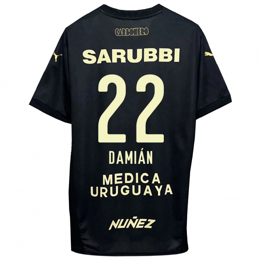 Danxen Hombre Camiseta Damián Suárez #22 Negro Oro 2ª Equipación 2025/26 La Camisa