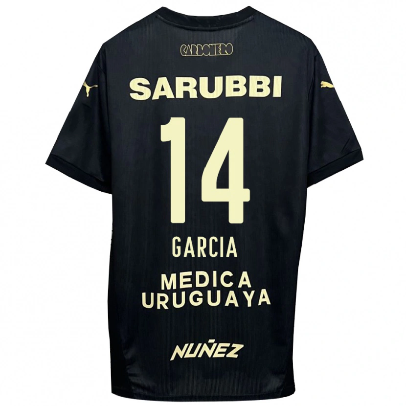 Danxen Hombre Camiseta Damián García #14 Negro Oro 2ª Equipación 2025/26 La Camisa