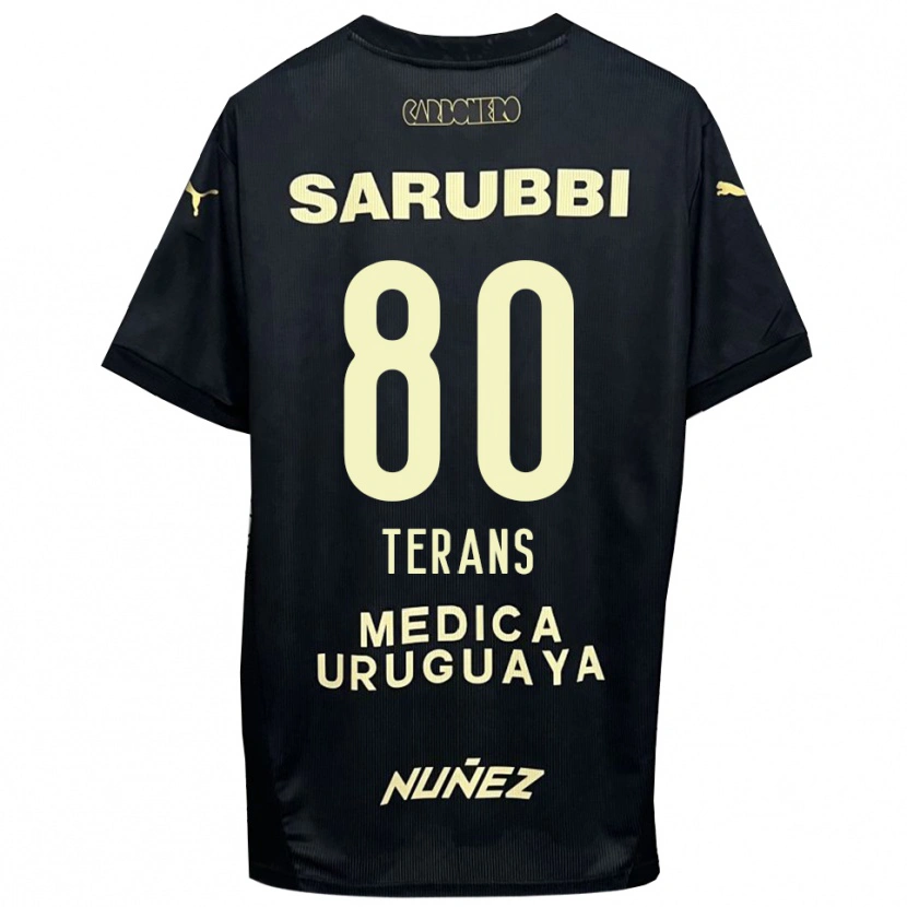 Danxen Hombre Camiseta David Terans #80 Negro Oro 2ª Equipación 2025/26 La Camisa