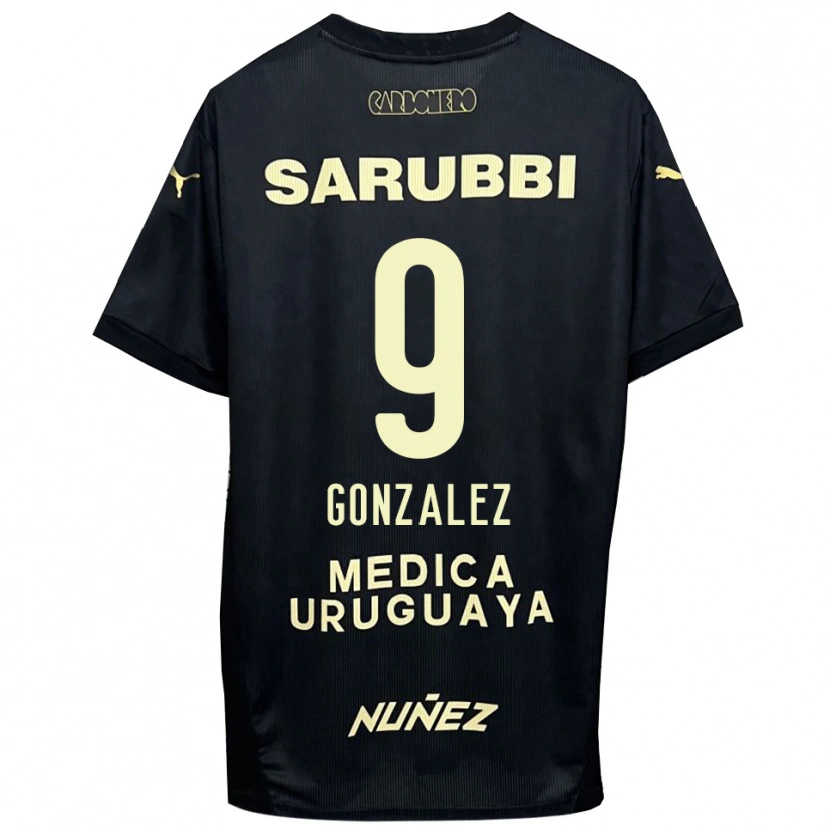 Danxen Hombre Camiseta Franco González #9 Negro Oro 2ª Equipación 2025/26 La Camisa
