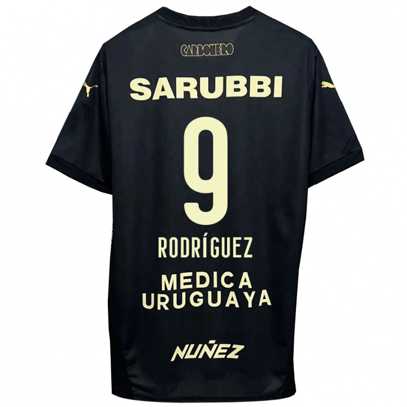 Danxen Hombre Camiseta Agustín Rodríguez #9 Negro Oro 2ª Equipación 2025/26 La Camisa