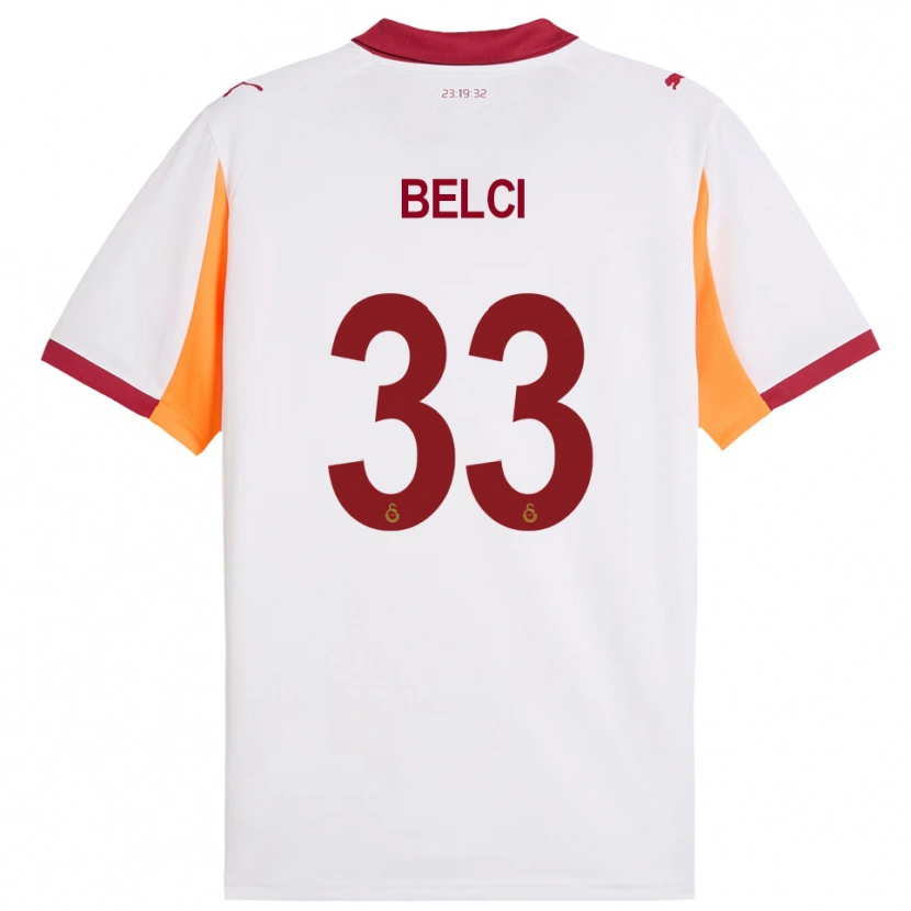 Danxen Hombre Camiseta Çiğdem Belci #33 Blanco Rojo 2ª Equipación 2025/26 La Camisa