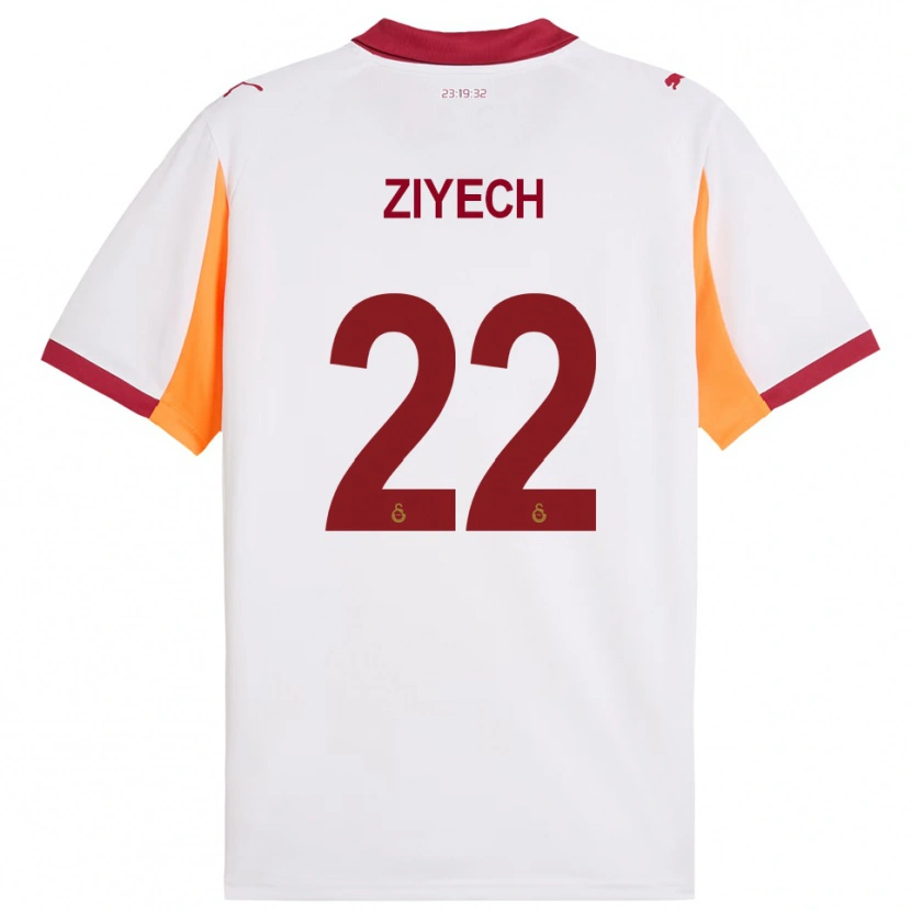 Danxen Hombre Camiseta Hakim Ziyech #22 Blanco Rojo 2ª Equipación 2025/26 La Camisa