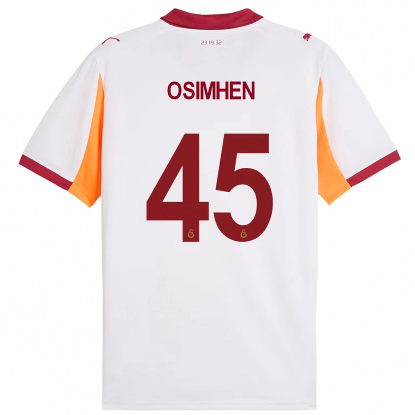 Danxen Hombre Camiseta Victor Osimhen #45 Blanco Rojo 2ª Equipación 2025/26 La Camisa