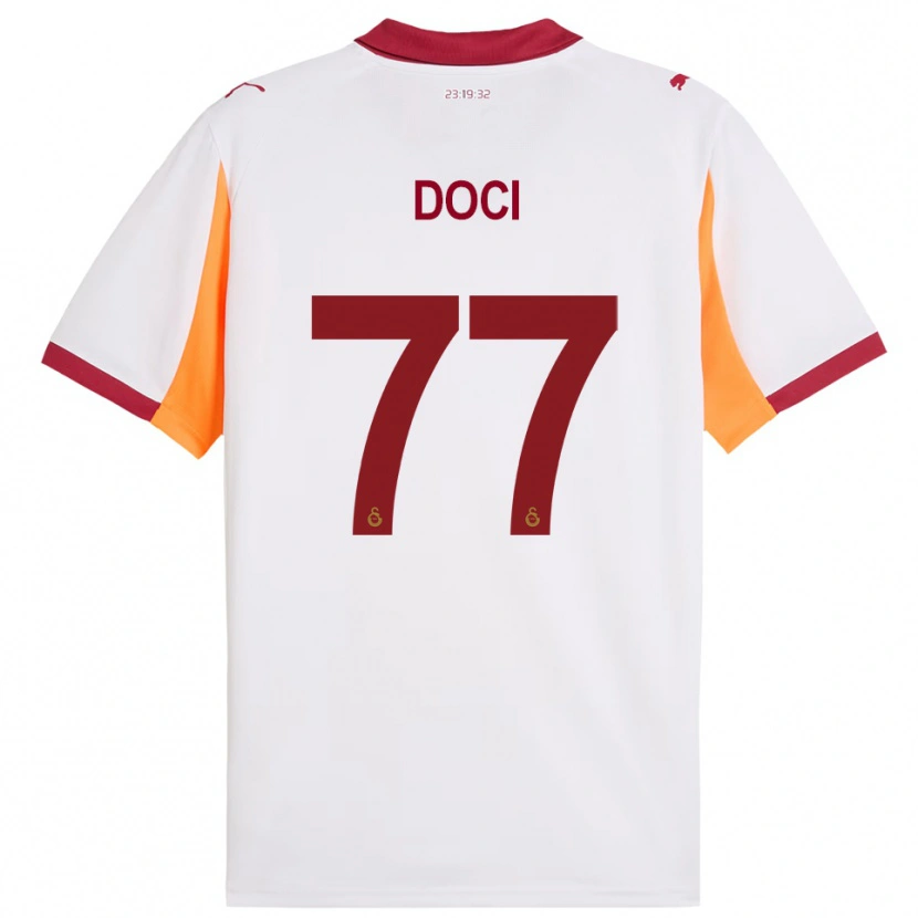 Danxen Hombre Camiseta Megi Doci #77 Blanco Rojo 2ª Equipación 2025/26 La Camisa