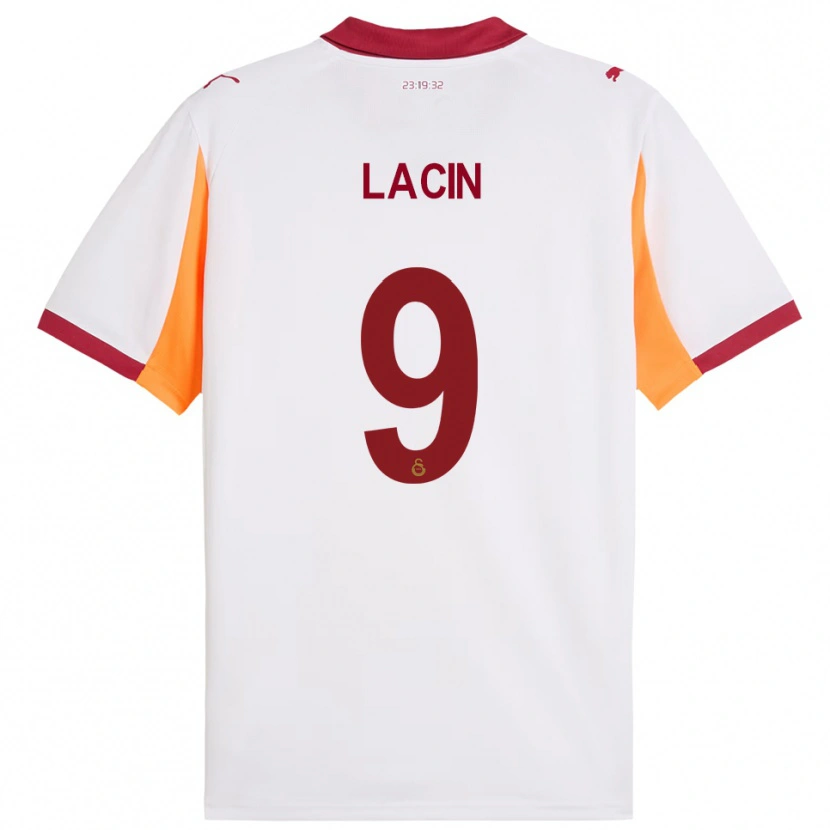 Danxen Hombre Camiseta Elanur Laçin #9 Blanco Rojo 2ª Equipación 2025/26 La Camisa