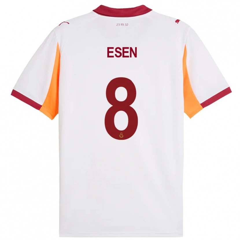 Danxen Hombre Camiseta Emine Ecem Esen #8 Blanco Rojo 2ª Equipación 2025/26 La Camisa