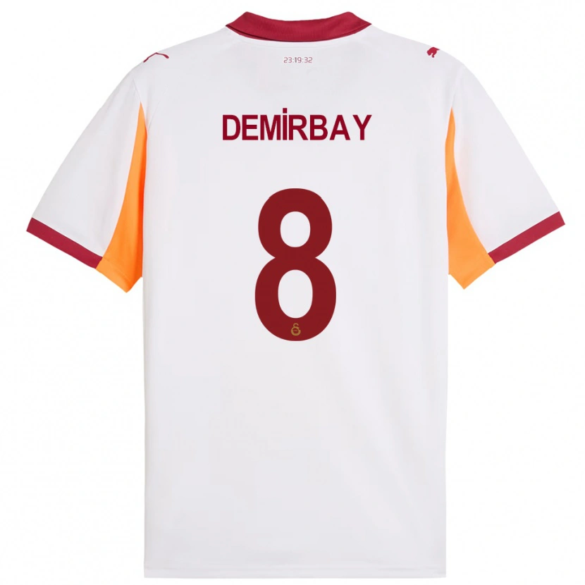 Danxen Hombre Camiseta Kerem Demirbay #8 Blanco Rojo 2ª Equipación 2025/26 La Camisa
