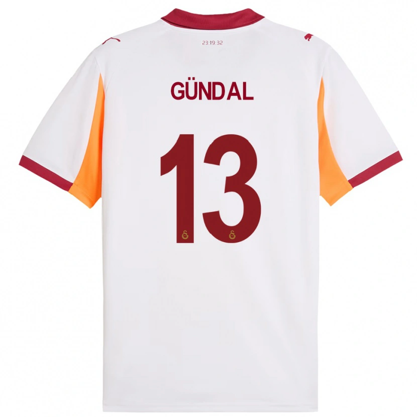 Danxen Hombre Camiseta Efe Gündal #13 Blanco Rojo 2ª Equipación 2025/26 La Camisa