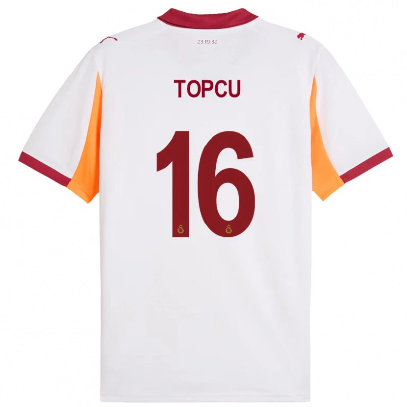 Danxen Hombre Camiseta Ebru Topçu #16 Blanco Rojo 2ª Equipación 2025/26 La Camisa