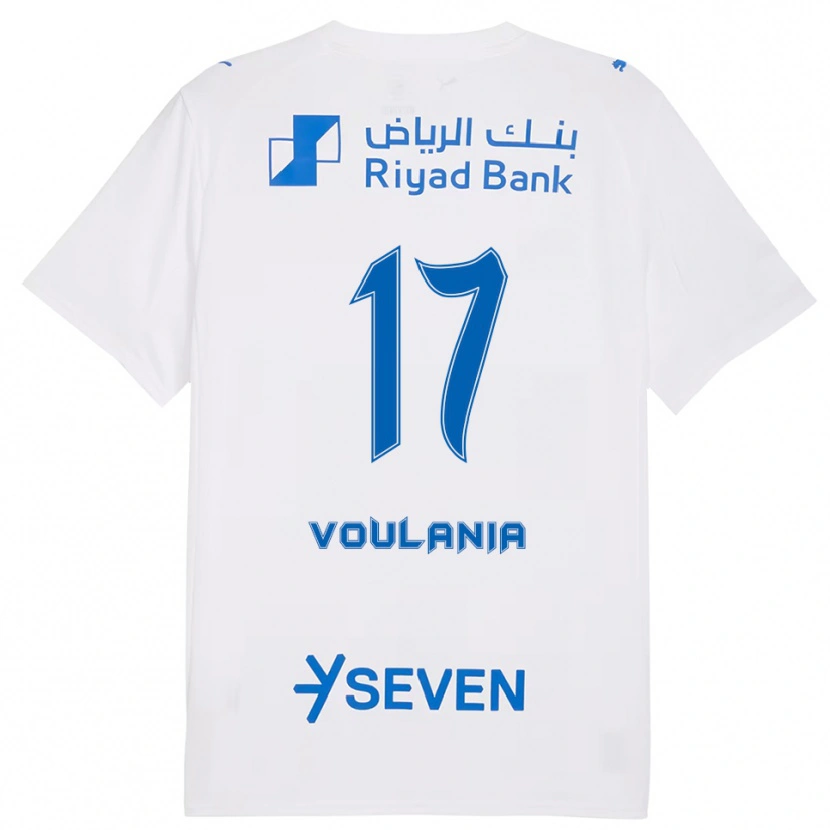Danxen Hombre Camiseta Claudia Voulania #17 Blanco Azul 2ª Equipación 2025/26 La Camisa