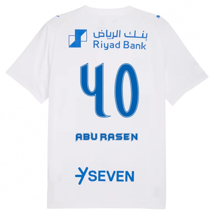 Danxen Hombre Camiseta Ahmad Abu Rasen #40 Blanco Azul 2ª Equipación 2025/26 La Camisa