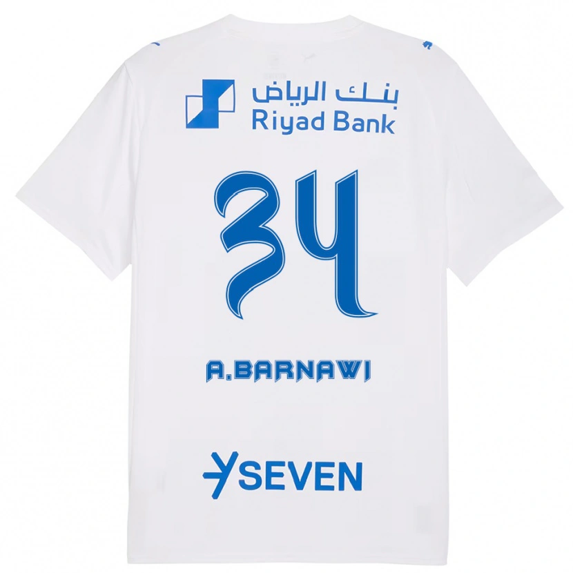 Danxen Hombre Camiseta Abdulsalam Barnawi #34 Blanco Azul 2ª Equipación 2025/26 La Camisa
