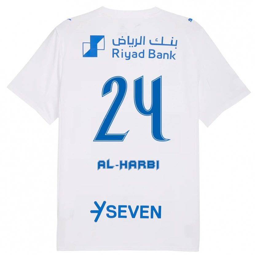 Danxen Hombre Camiseta Moteb Al-Harbi #24 Blanco Azul 2ª Equipación 2025/26 La Camisa