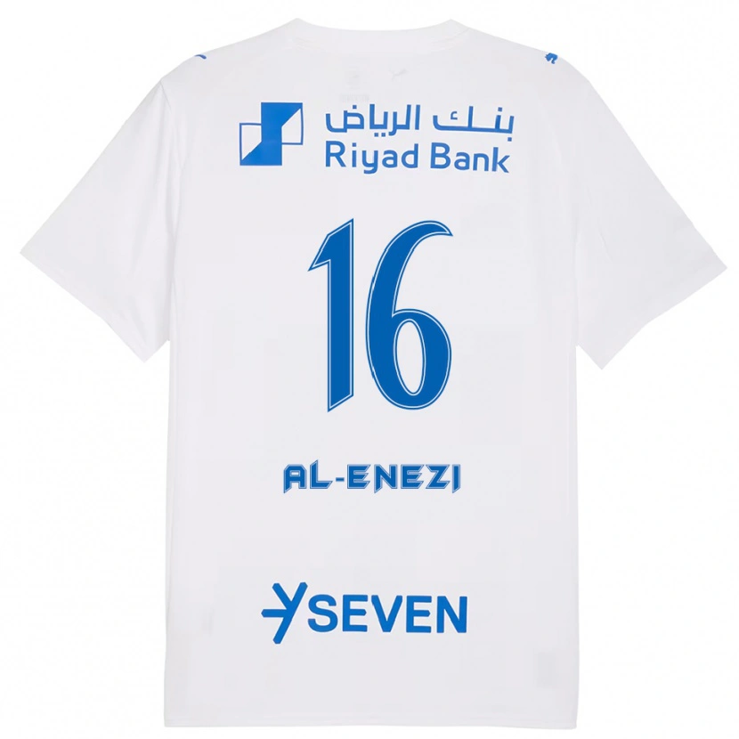 Danxen Hombre Camiseta Manar Al-Enezi #16 Blanco Azul 2ª Equipación 2025/26 La Camisa