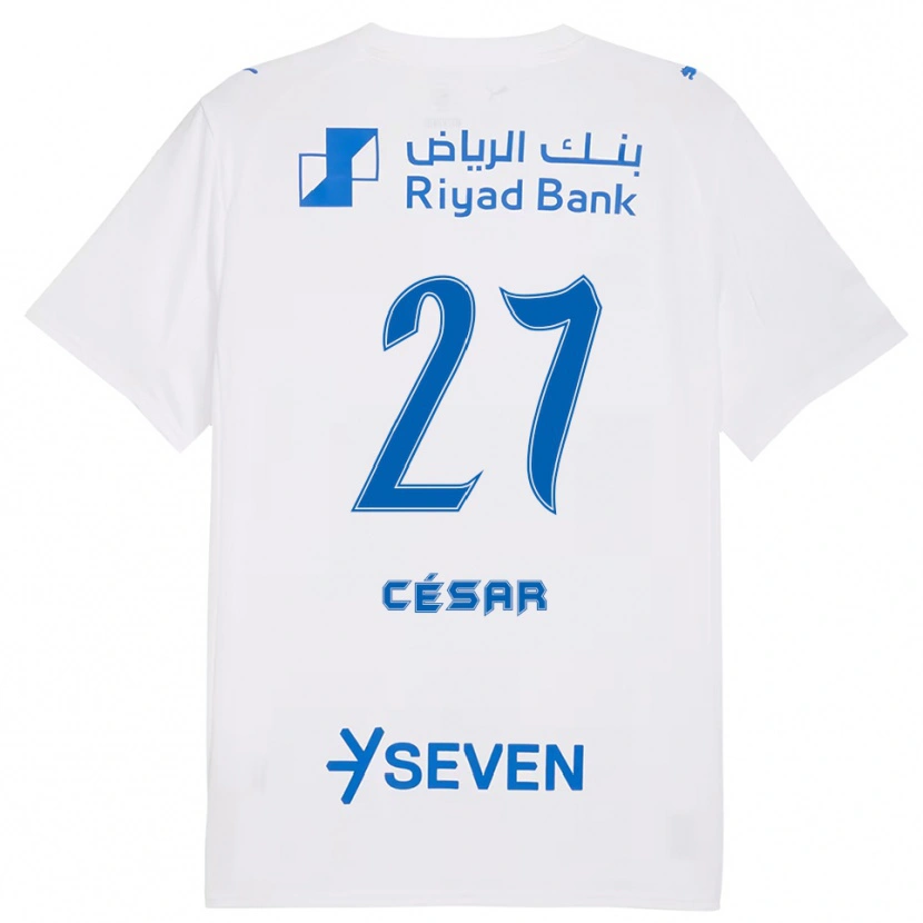 Danxen Hombre Camiseta Kaio César #27 Blanco Azul 2ª Equipación 2025/26 La Camisa