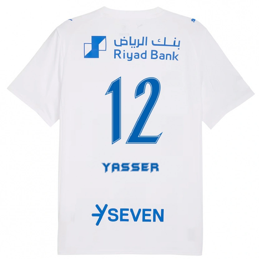 Danxen Hombre Camiseta Yasser Al-Shahrani #12 Blanco Azul 2ª Equipación 2025/26 La Camisa
