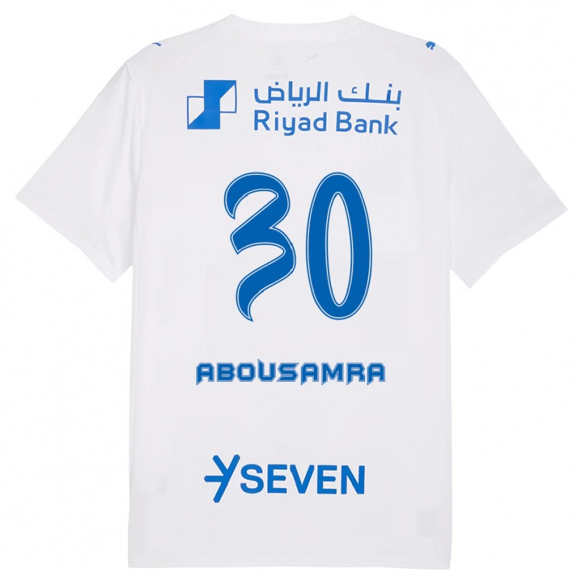 Danxen Hombre Camiseta Lamar Abousamra #30 Blanco Azul 2ª Equipación 2025/26 La Camisa