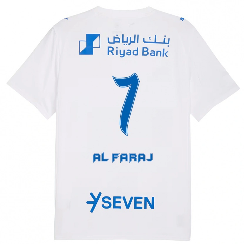 Danxen Hombre Camiseta Salman Al-Faraj #7 Blanco Azul 2ª Equipación 2025/26 La Camisa