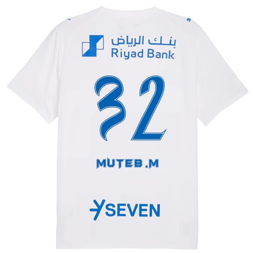 Danxen Hombre Camiseta Muteb Al-Mufarrij #32 Blanco Azul 2ª Equipación 2025/26 La Camisa