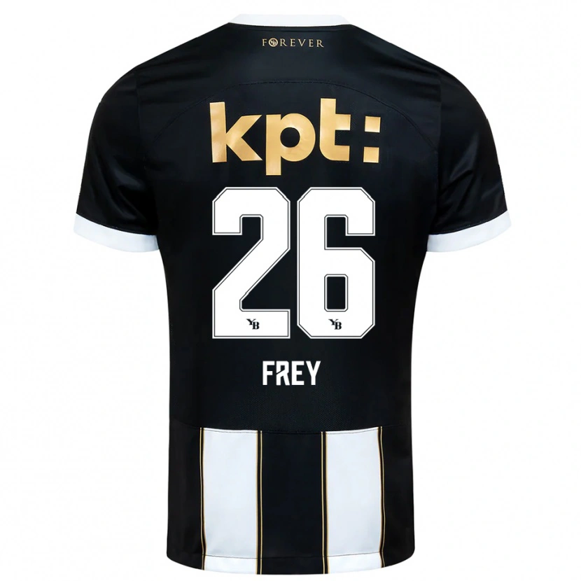 Danxen Hombre Camiseta Laura Frey #26 Negro Blanco 2ª Equipación 2025/26 La Camisa