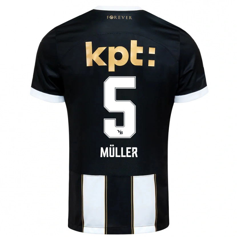 Danxen Hombre Camiseta Loy Müller #5 Negro Blanco 2ª Equipación 2025/26 La Camisa