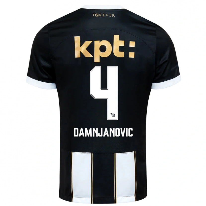 Danxen Hombre Camiseta Lazar Damnjanovic #4 Negro Blanco 2ª Equipación 2025/26 La Camisa