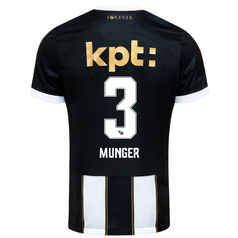 Danxen Hombre Camiseta Noa Münger #3 Negro Blanco 2ª Equipación 2025/26 La Camisa