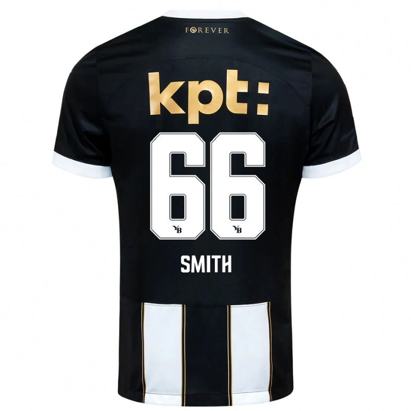 Danxen Hombre Camiseta Rhodri Smith #66 Negro Blanco 2ª Equipación 2025/26 La Camisa