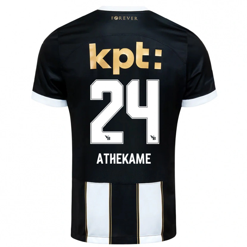 Danxen Hombre Camiseta Zachary Athekame #24 Negro Blanco 2ª Equipación 2025/26 La Camisa