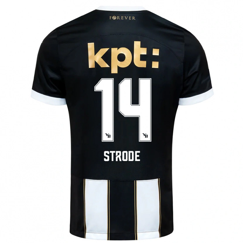 Danxen Hombre Camiseta Courtney Strode #14 Negro Blanco 2ª Equipación 2025/26 La Camisa
