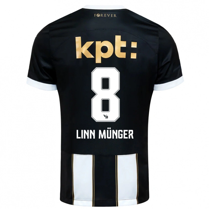 Danxen Hombre Camiseta Noa Linn Münger #8 Negro Blanco 2ª Equipación 2025/26 La Camisa