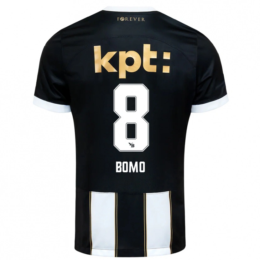 Danxen Hombre Camiseta Jacques Bomo #8 Negro Blanco 2ª Equipación 2025/26 La Camisa