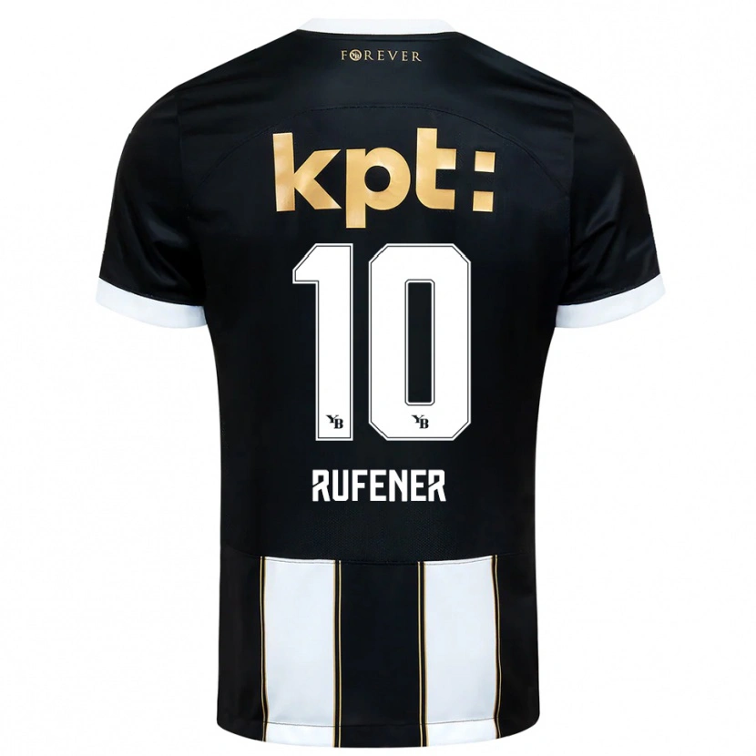 Danxen Hombre Camiseta Elio Rufener #10 Negro Blanco 2ª Equipación 2025/26 La Camisa