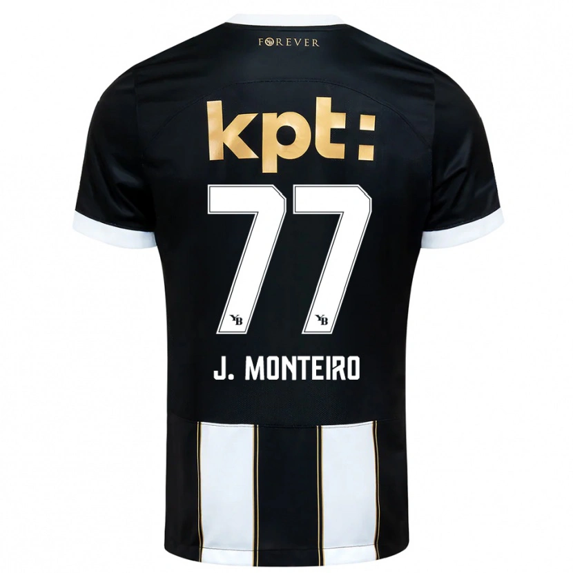 Danxen Hombre Camiseta Joël Monteiro #77 Negro Blanco 2ª Equipación 2025/26 La Camisa