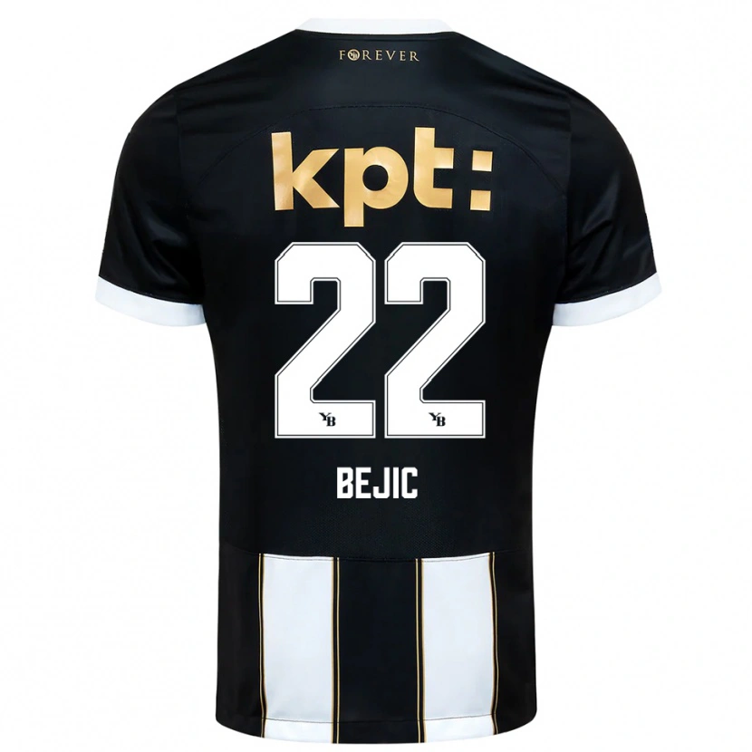 Danxen Hombre Camiseta Endrit Bejic #22 Negro Blanco 2ª Equipación 2025/26 La Camisa