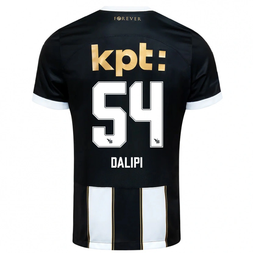 Danxen Hombre Camiseta Lutfi Dalipi #54 Negro Blanco 2ª Equipación 2025/26 La Camisa