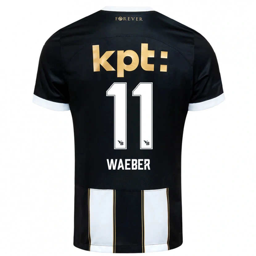 Danxen Hombre Camiseta Stéphanie Waeber #11 Negro Blanco 2ª Equipación 2025/26 La Camisa